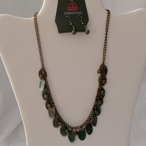 NWOT Paparazzi Copper Patina Necklace/Earring Set